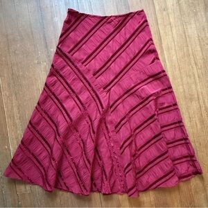 Vintage NY Collection Rose Red Maxi Skirt (L)